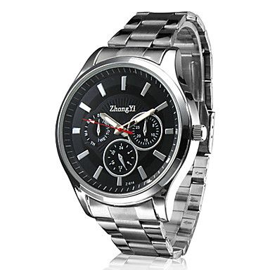 Aço Quartz Relógio de pulso analógico dos homens #00574082